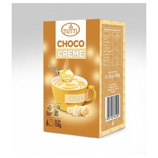 Krémcsokoládé TUTTI Choco Creme White 6x25g